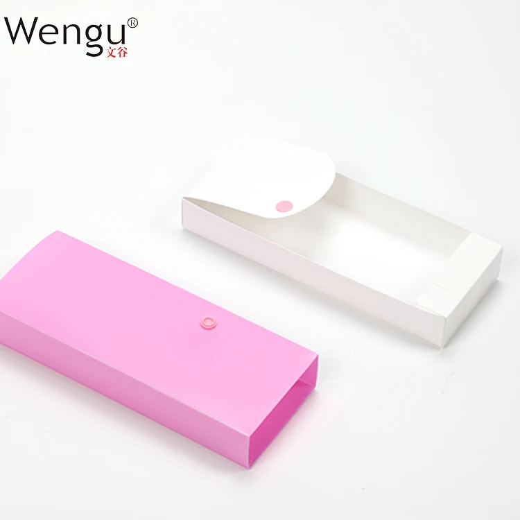 
Manufacture Printing Logo Custom Waterproof PP Stationery Durable Plastic Button Pencil Case 