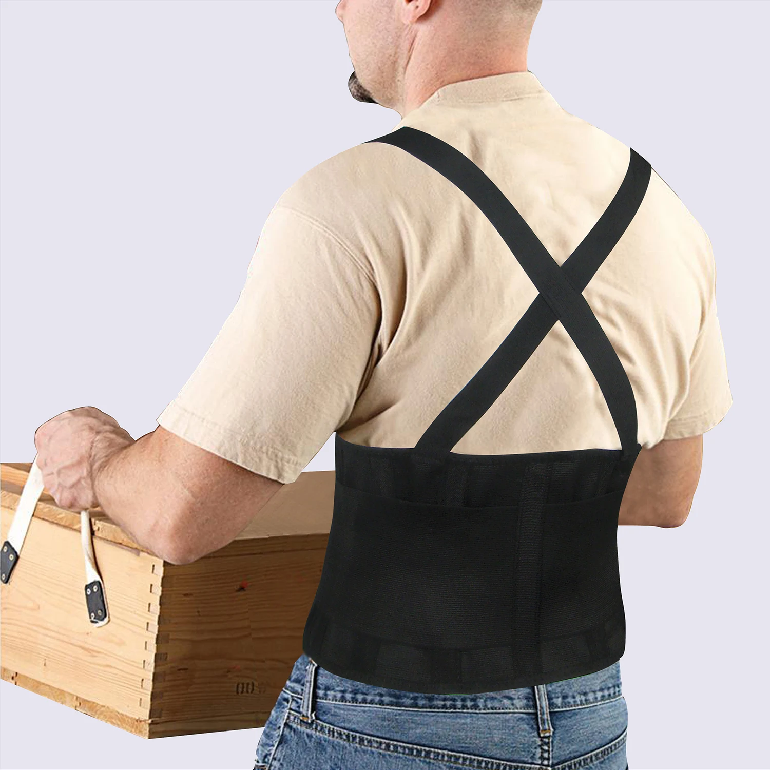 Акция высококачественный Эластичный черный нейлоновый защитный тренажер для талии для мужчин