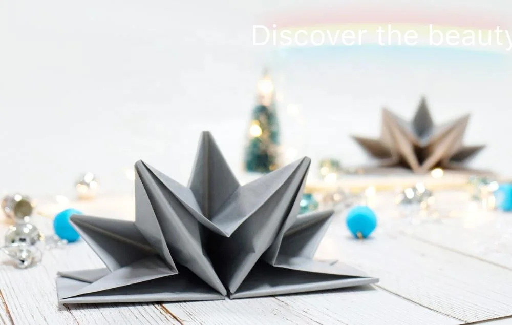 Luxury Elegant Pre-Folded Star Shape Dinner Decorative Napkins