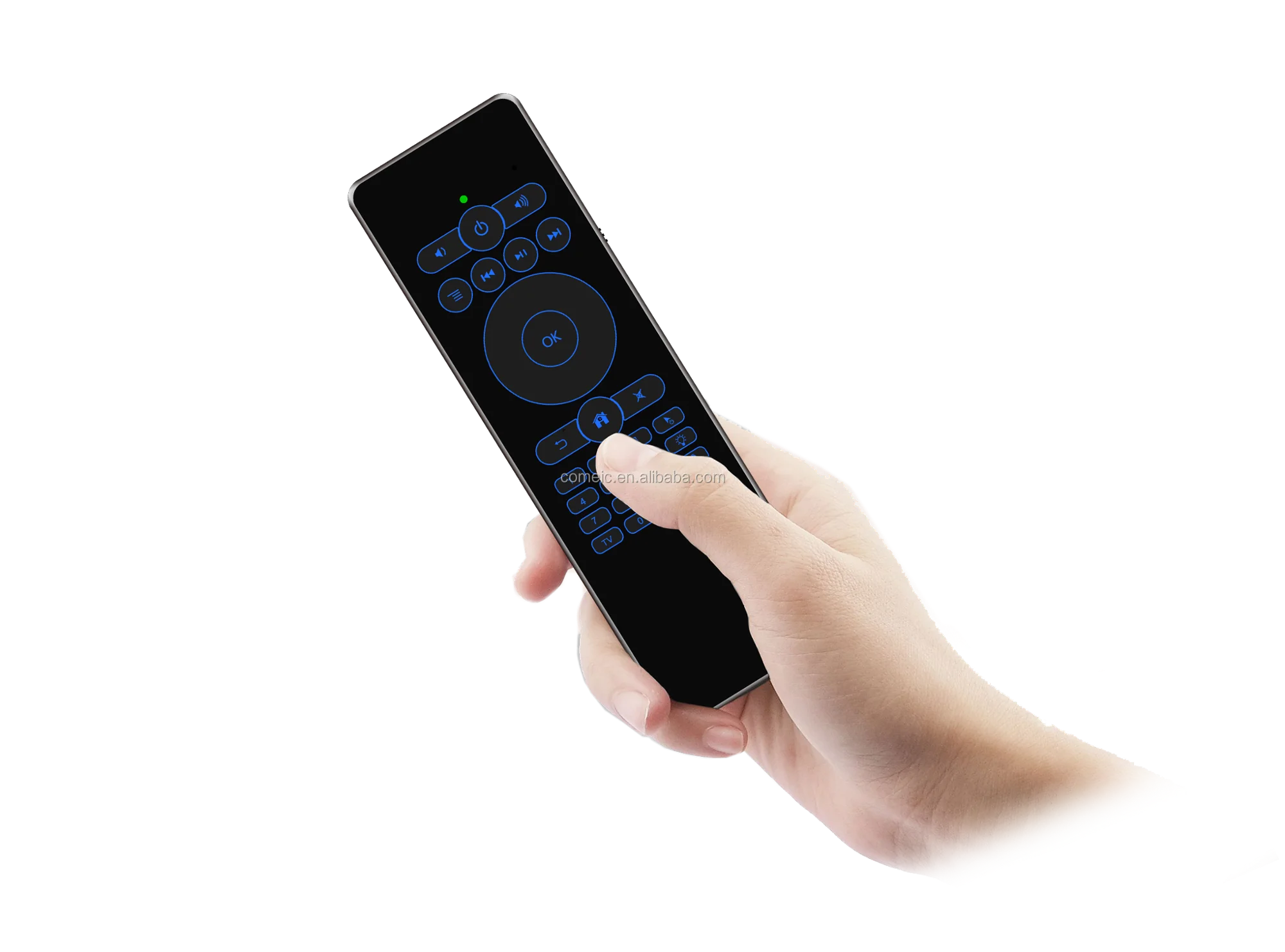 Mini RF Wireless Fly Air Mouse IR Remote Control Backlit Keyboard for Onida samsung lg smart TV box Android iptv voice