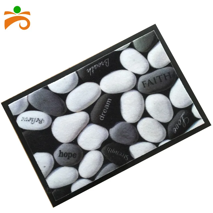 Нетканая техника и мини-стиль пользовательские печатные ПВХ подложки передней двери коврик