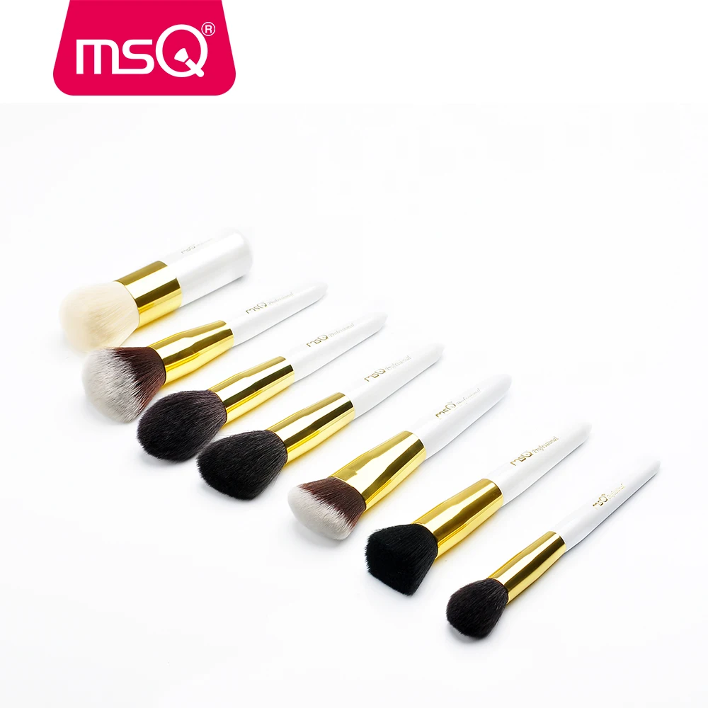MSQ 18pcs new style white make up brush set with goat hair professional makeup brushes