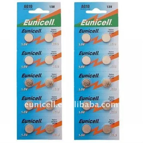 Mercury Free AG10 LR54 LR1130 V390 AG10 Button Battery 1.5V Alkaline Battery