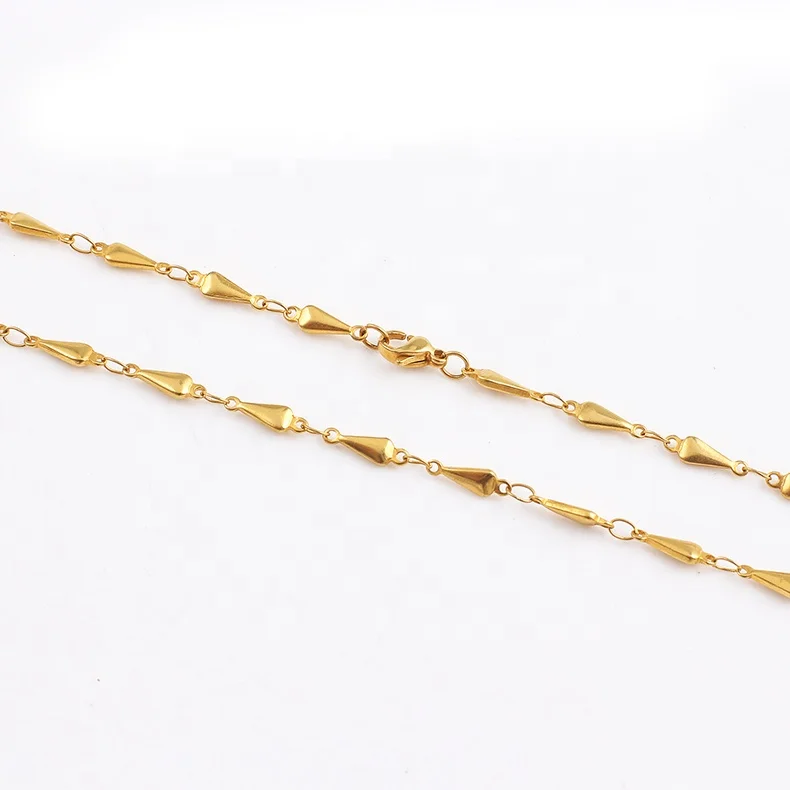 OUMI Simple Gold Chain Necklace Jewelry Stainless Steel Dolphin Link Necklace