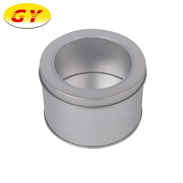 New high quality food gift wrap gold round metal tin can