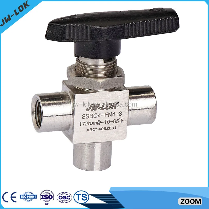 Dn50 stainless steel three way ball valve
