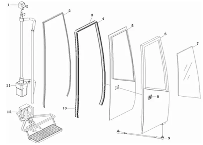 Lift Lock Function Left or Right Open Pneumatic Bus Door Mechanism