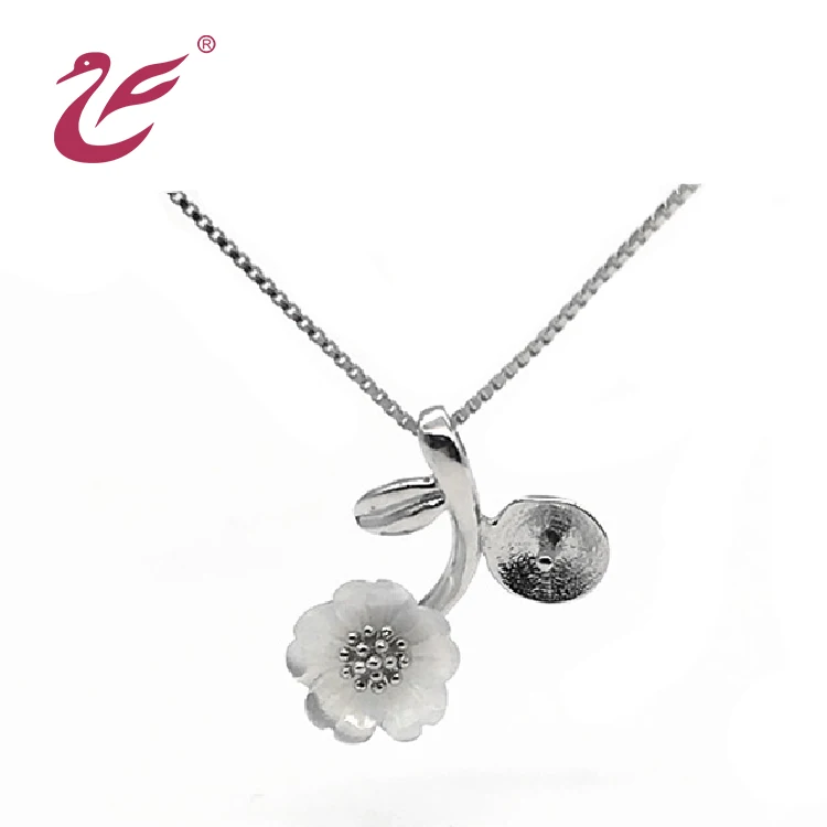 China wholesale custom african flower jewelry set bridal 925 Sterling Silver necklace earring rings shell jewelry sets