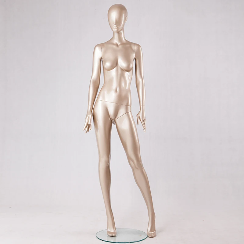 Fashion high end golden female mannequin sitting and standing fiberglass dress mannequins