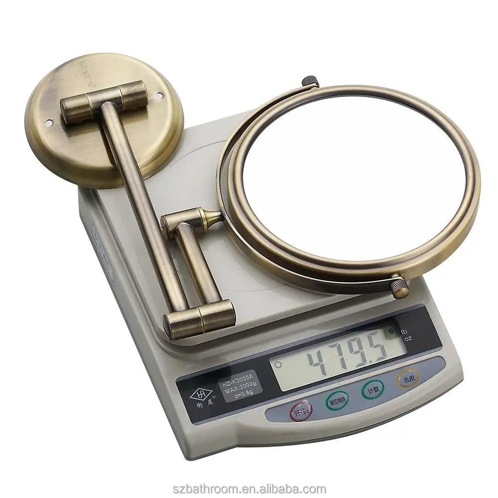 Double Side Wall Brass Copper Unbreakable Makeup Mirror Round For Children