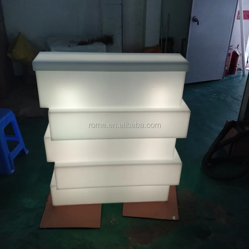 modern home unique designed block bar counter led glowing and illuminated lighting up