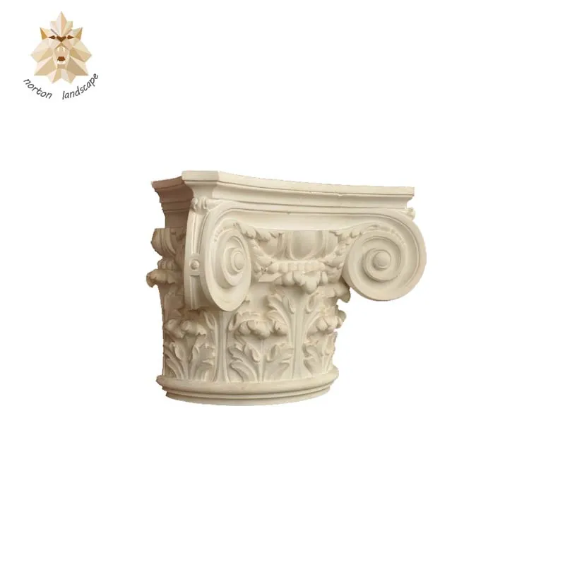 Natural hand caving stone column base and cap for outdoor NTMH-099Y