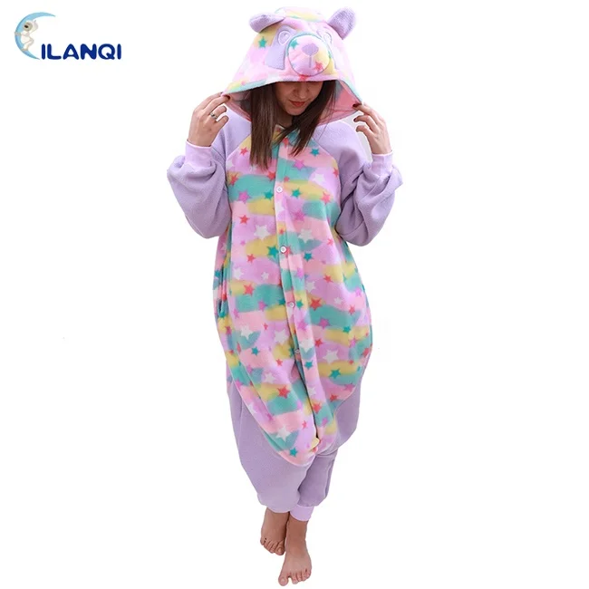 
High Quality Plus Size Polar Fleece Animal Pajamas Star Panda Onesie For Adults 