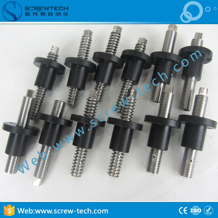 Trapezoidal thread lead screw Tr16*4 with plastic flange nut
