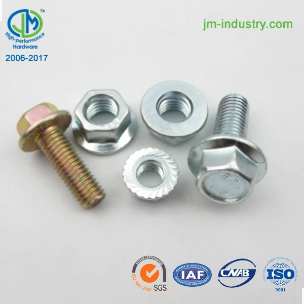 Углеродистая сталь M4 DIN 6921 12 заостренных винтов и шестигранный фланцеавой