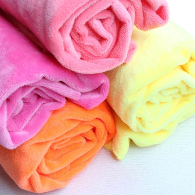 1.5mm Pile Polyester Crystal Velvet Knit Velour Fabric Super Soft Short Pile Minky Plush Fabric for Furry Slippers/Stuffed Toys