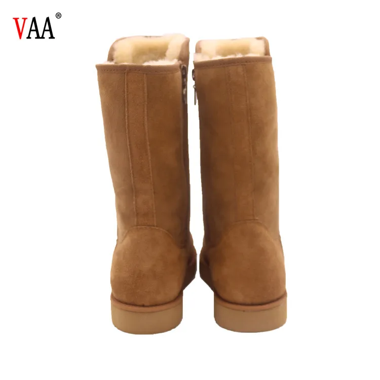 
Factory Winter Men Boots Shoes with Zippers CF-066 Free Samples Designer Australian Sheepskin EVA Adult Plush Genuine Leather 