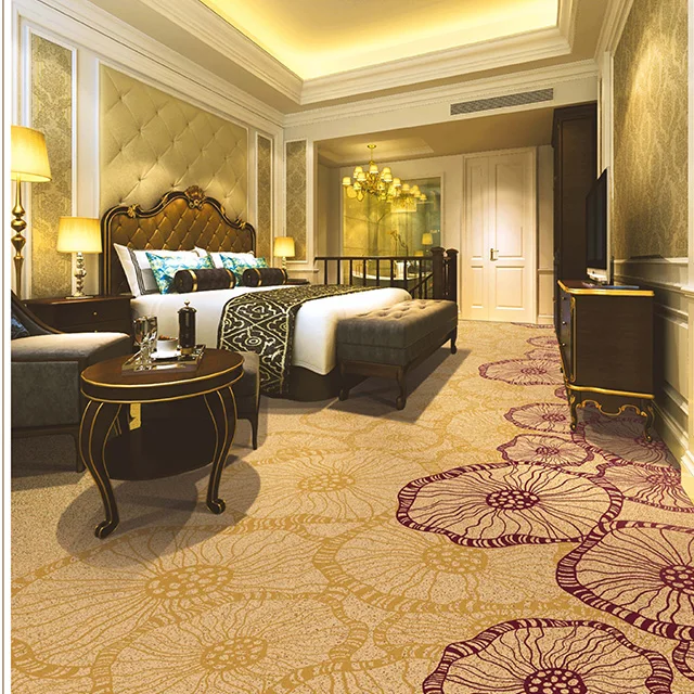 Carpet Factory Nylon Printed Floral Pattern Carpet Fireproof Banquet Room Hotel Custom Woven Printed Nordic Carpet