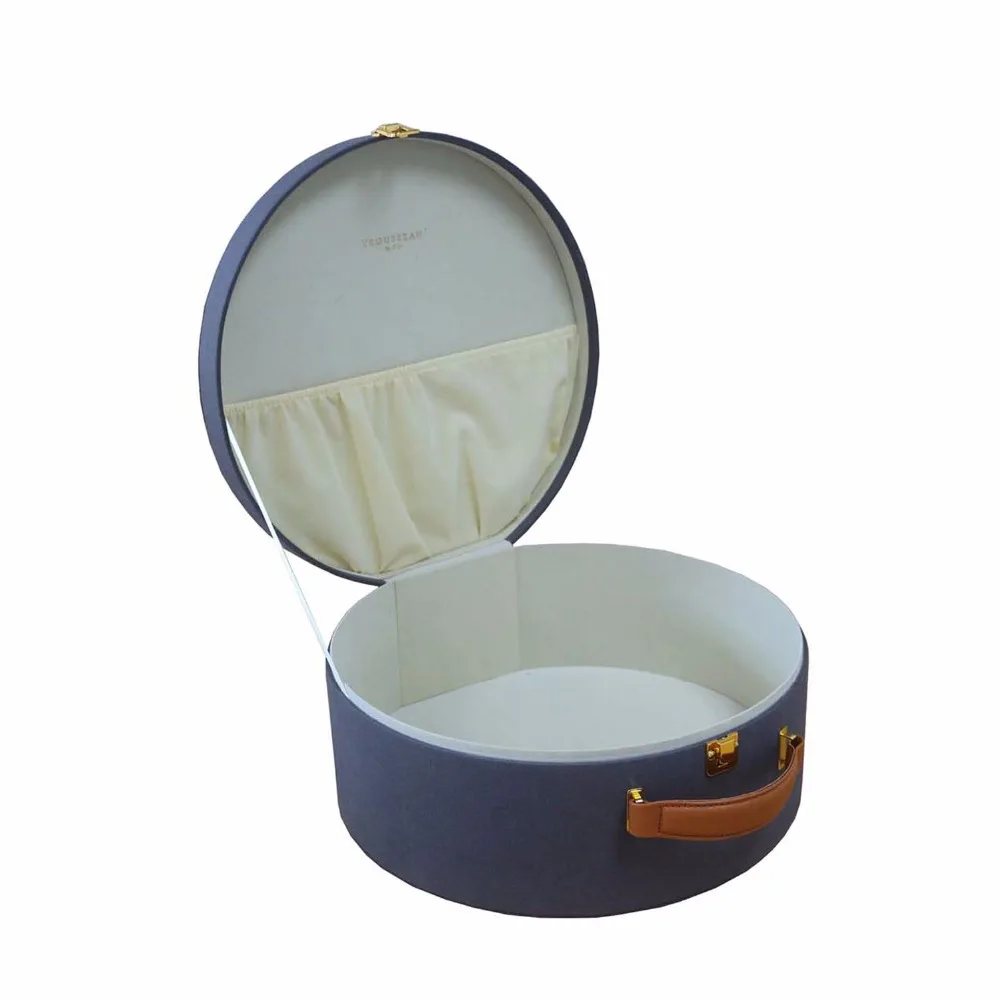China Factory Fashion Round Leather Hat Boxes Wholesale