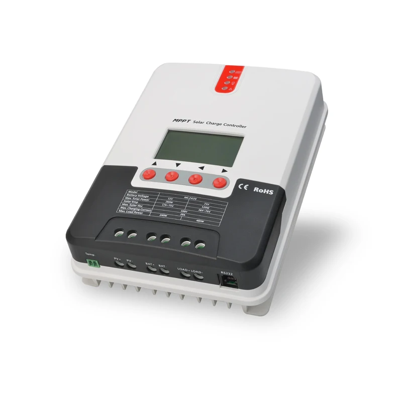 Контроллер заряда солнечной панели с ЖК-дисплеем, 12 В/24 В, 20 А