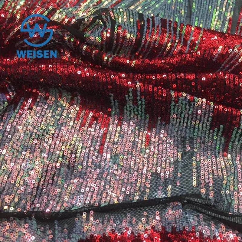 Wholesale Dress Tulle Stretch Mesh Glitter Colourful Unique Sequin Fabric 2023