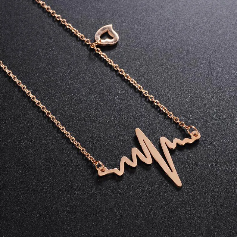 China stainless steel jewelry wholesale ECG pendant necklace luxury jewelry