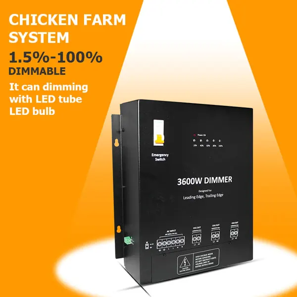 3000 Вт интеллектуальная система регулировки яркости, 0-10 В глушитель, ведущий край и обратный край глушитель для курятника, светодиодный трубчатый светильник