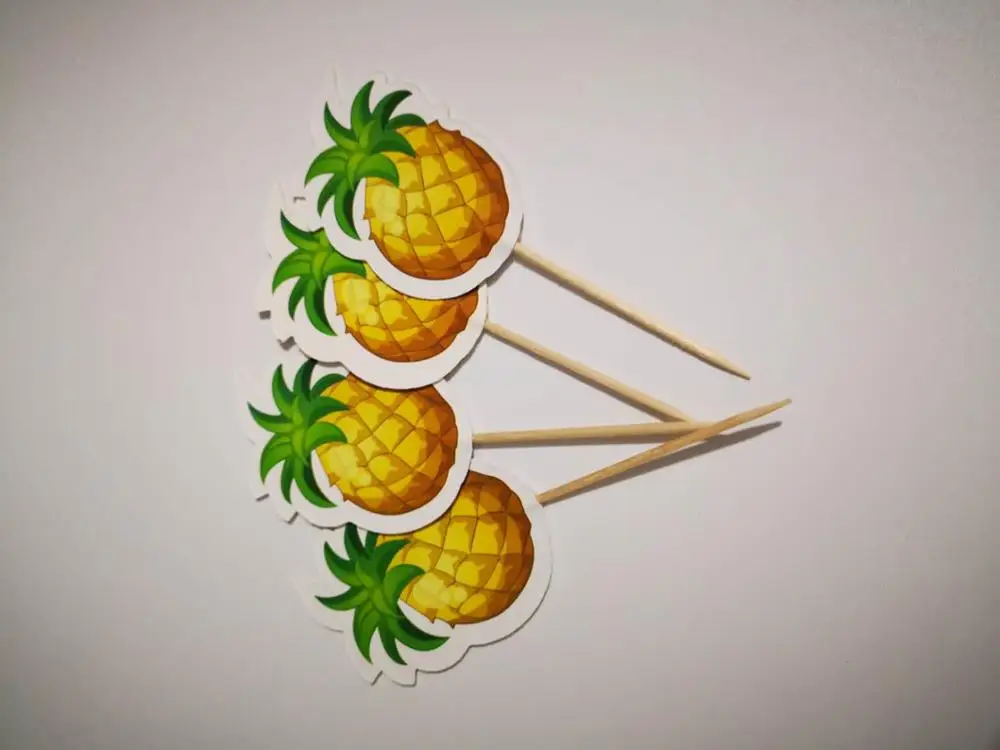 24 шт. чашка с фламинго, топпер для торта, ананас, Пальмовые Листья, Коктейльные зубочистки для вечеринки, товары для вечеринки, топпер для торта на день рождения, свадьбу