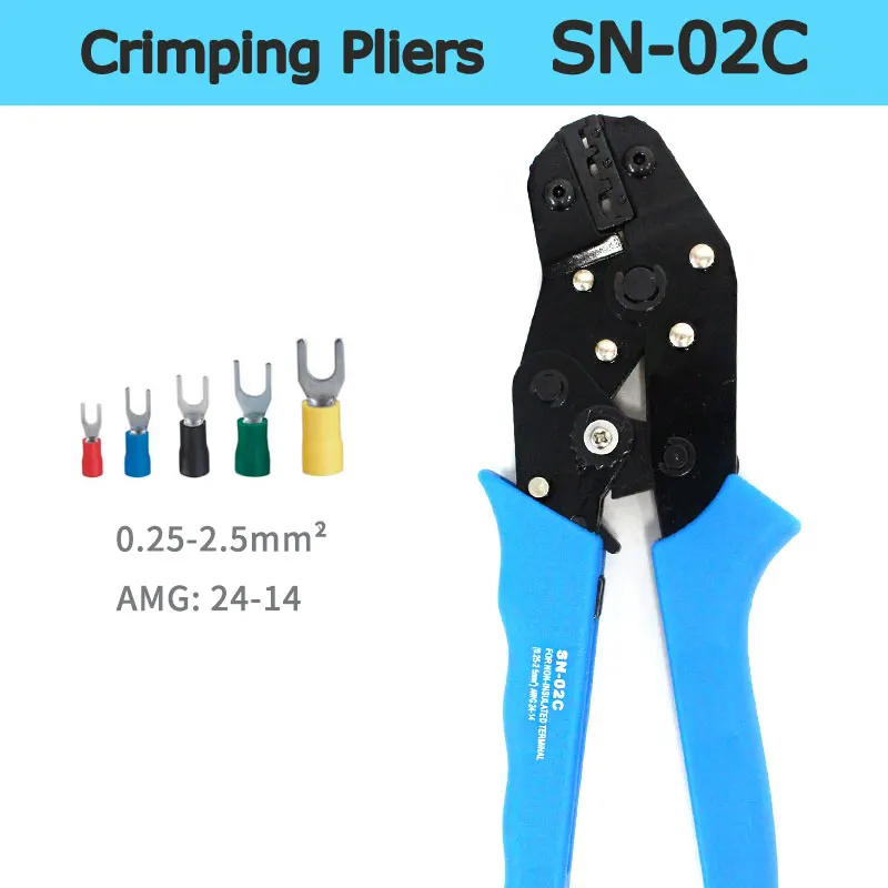 SN-02C Professional ratchet crimping pliers, Crimping pliers Terminal clamps