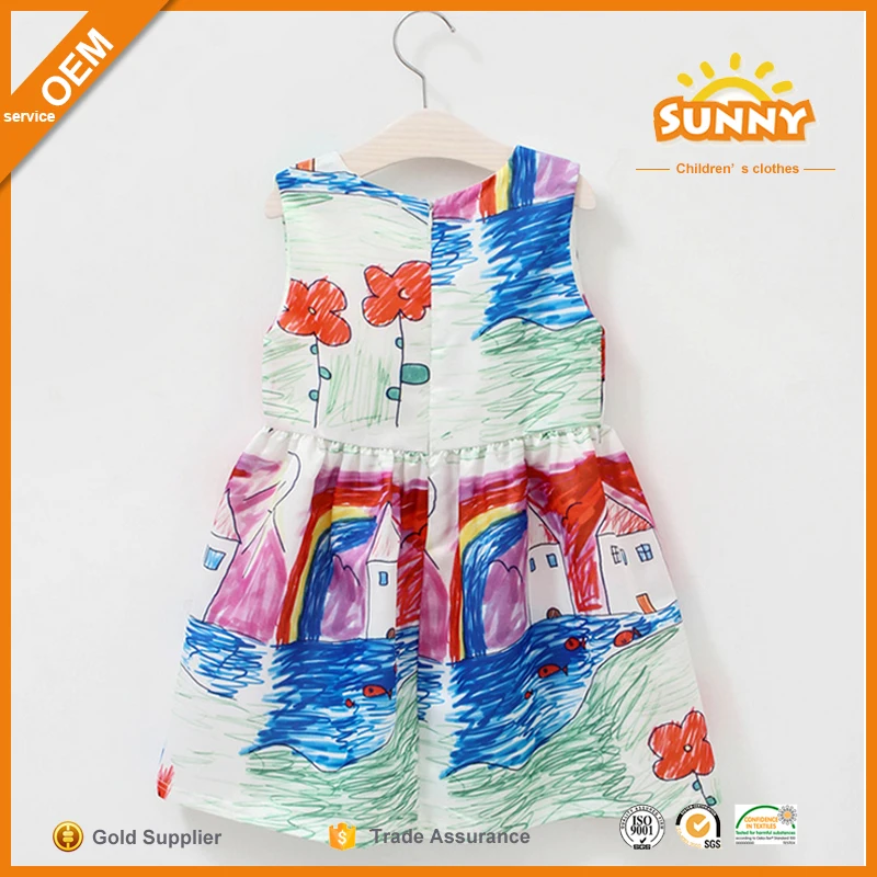 В прошлом Дизайн Ручная Роспись Хлопчатобумажное Платье Рождественский Подарок Ручной Росписью Платье