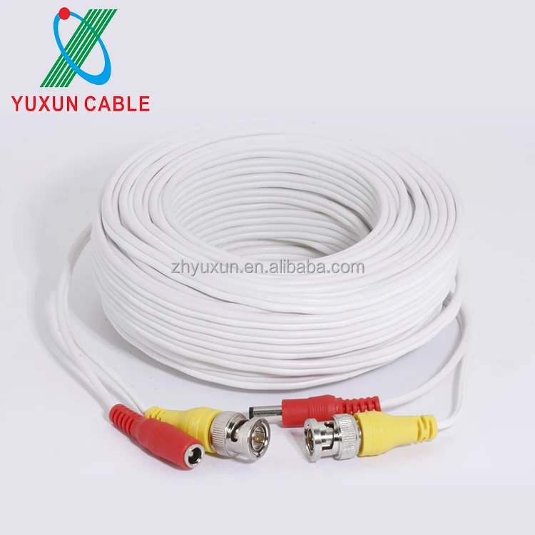 Готовые тонкий RG59 BNC видео + DC разъем питания камеры видеонаблюдения кабель