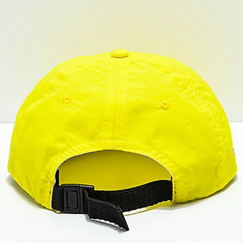 6 Panel Unstructured Yellow Rain Sample Hat Strap buckle