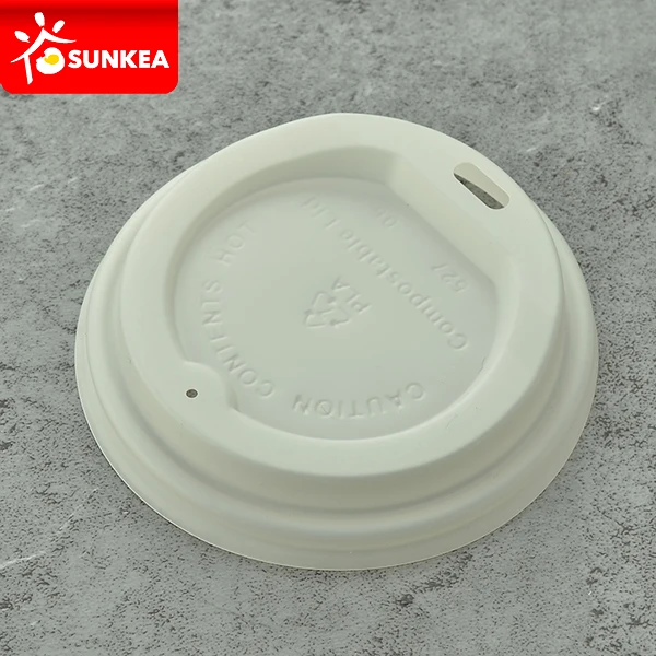 Biodegradable eco friendly PLA CPLA plastic coffee cup lid
