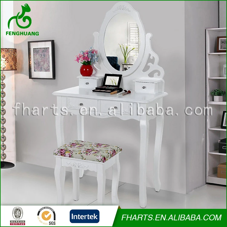 Современный Большой Белый Стенд Косметическое Зеркало, Туалетный Столик