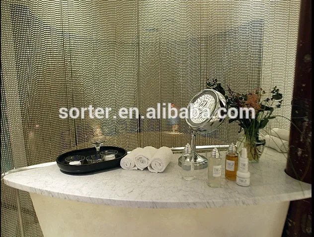 Silver steel metal beaded curtains room dividers