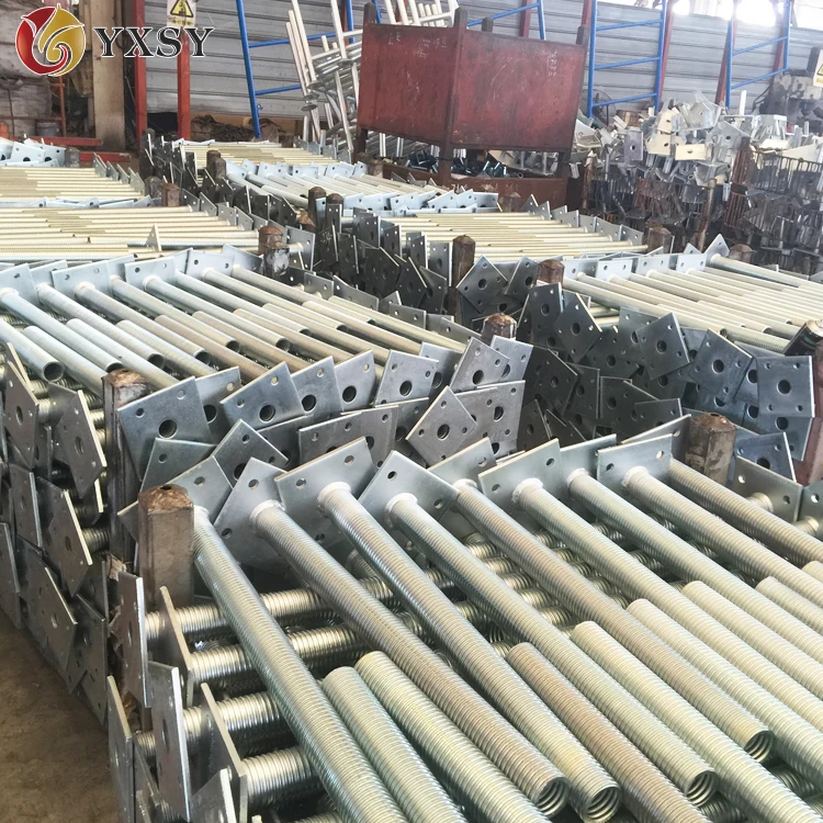 Building construction adjustable leveling screw jacks