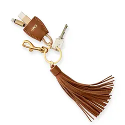 Цветной подарок, USB-органайзер для зарядного кабеля, Дорожный Кожаный Брелок с кисточкой для телефона