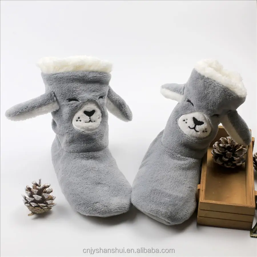 
Embroidery Animal Ladies Cosy boot slipper booties 