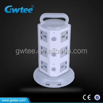 power strip with surge / overload protector, vertical socket usb multi outlet