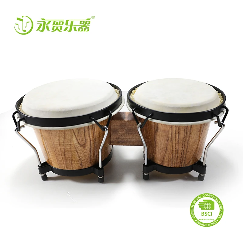 Hot selling musical instrument percussion drum wood bongo set