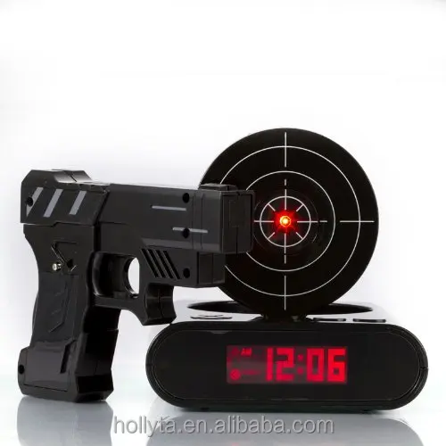 
 ЖК-дисплей пистолет будильник Целевая панель стрельба игрушка новинка гаджет Забавный  