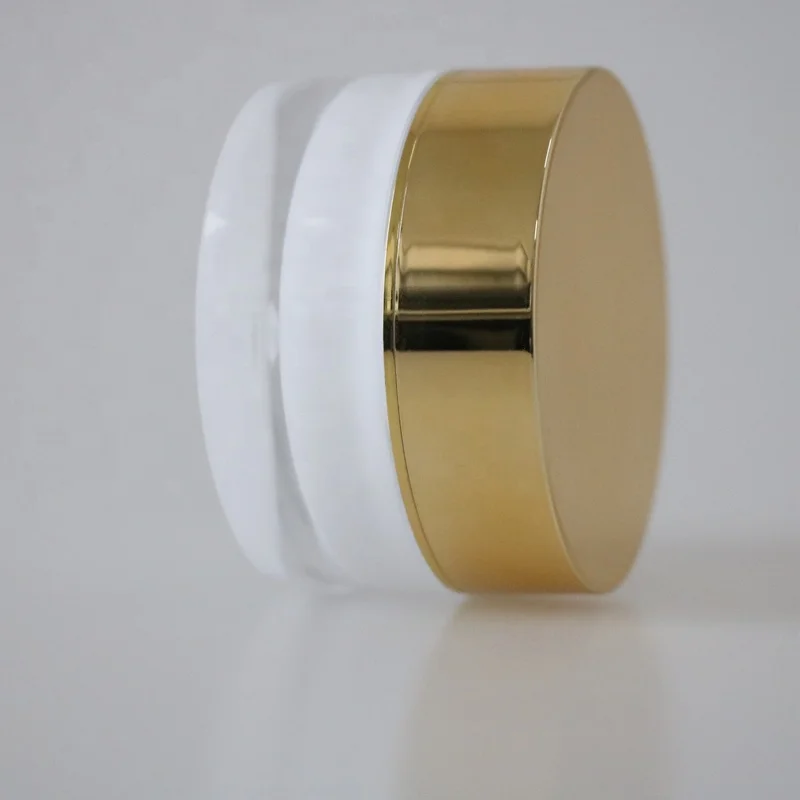 
custom round container with gold cap cosmetic 30g acrylic cream jar 1 oz jar for skin care 