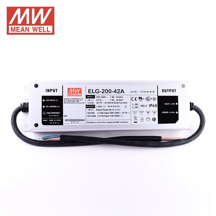 Original MEANWELL led driver 200W 32 volt dc power supply ELG-200-36A