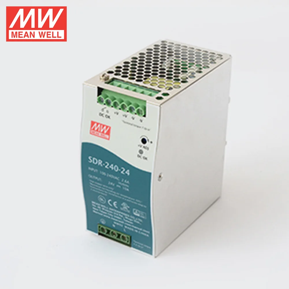 Meanwell 240 75w to 960watt slim SDR series 240watt din rail power supply 24vdc output SDR-240-24 MEAN WELL sdr24024