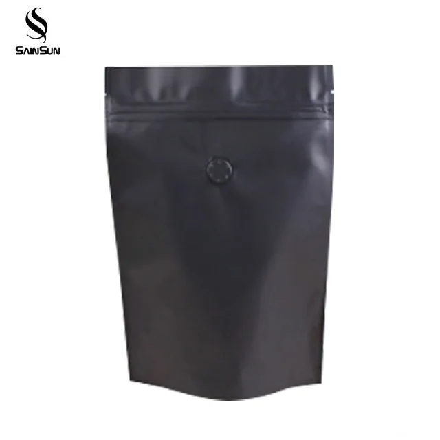 High Quality Aluminum Recycle Matte Powder Top Packaging Scrub Coffee Bag Zip With Valve