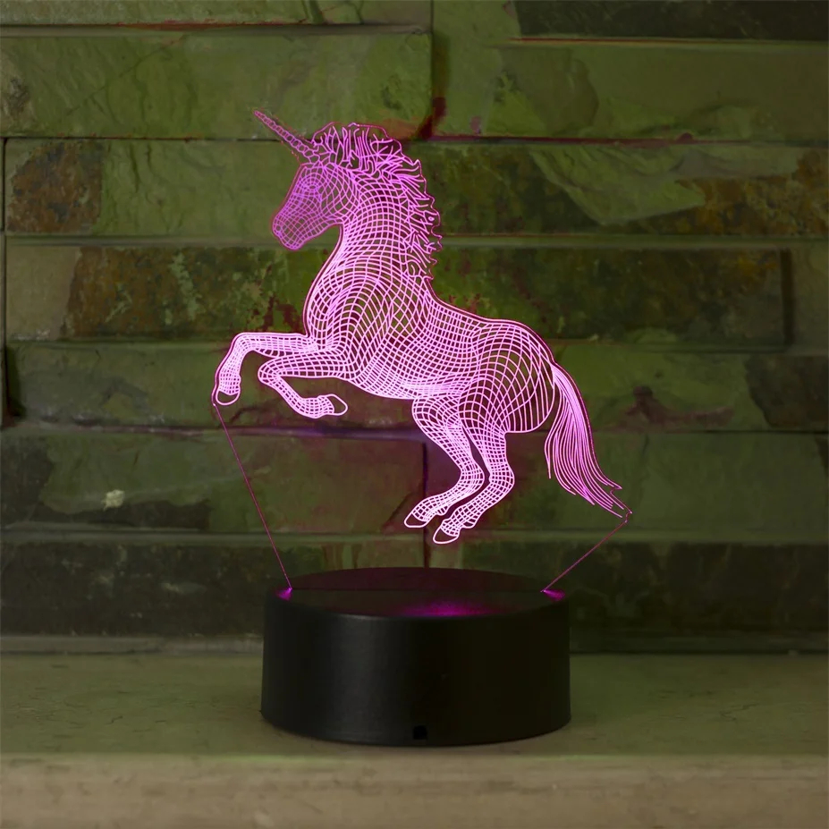 3d Illusion Led Unicorn Night Light