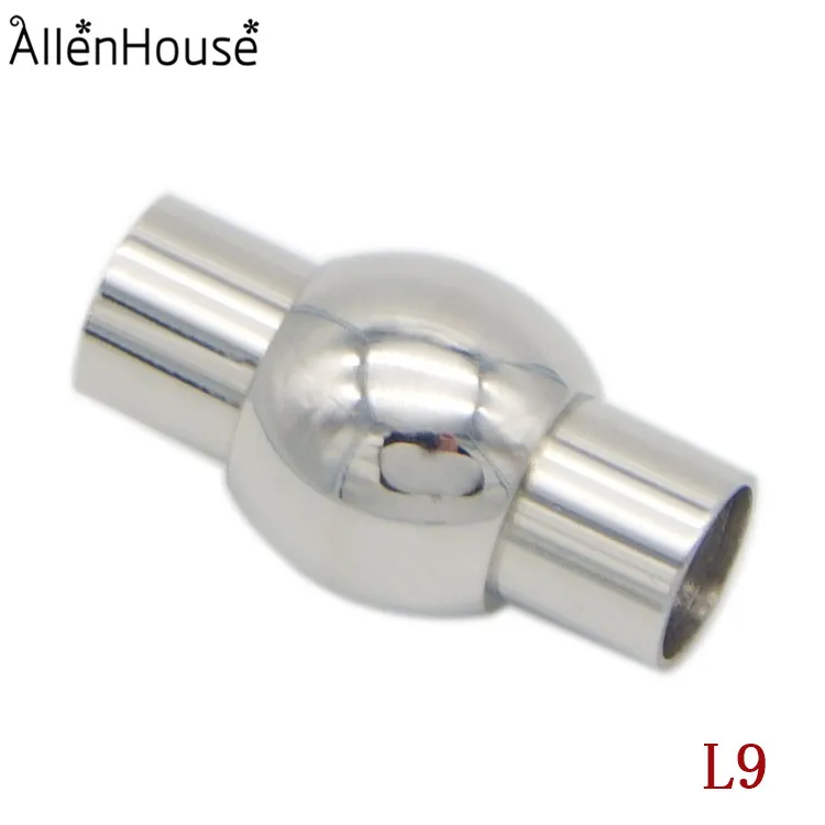 wholesale 3/4/5/6mm ball shape stainless steel leather cord end cap clasp and leather bracelets connector