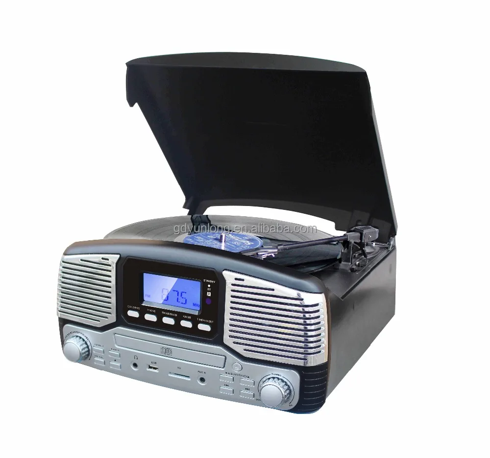 
Trinovae Retro Vinyl Record Player Stereo Turntable with Built-In Speakers <span style=
