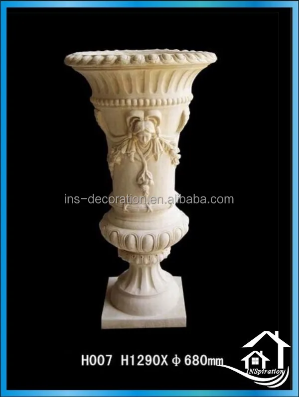 Traditional outdoor tall plant pots