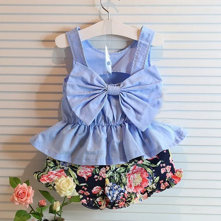 2016 New Summer Girls Clothing Set Baby Girl Clothes Tank Short Pants Fashon casual kids suit